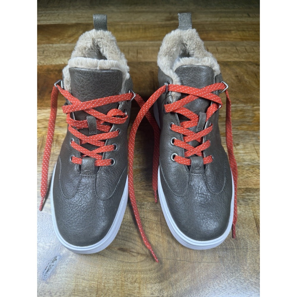 Clarks Hero‎ Hiker Boots Army Green Leather Faux Fur Lined Women's US 6.5